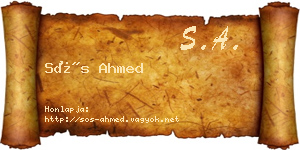 Sós Ahmed névjegykártya